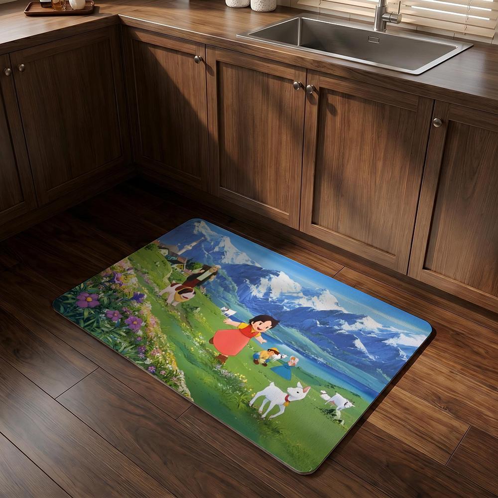 H-heidiS ANIMATION FILM Floor Mat Diatomite Bath Mat Super Absorbent Non-slip Easy To Clean Suitable For Bathroom Kitchen