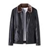 Herbst- und Winterpelz integrierte PU-Lederjacke Herren-Pelzkragenmantel plus samtverdickte Lederjacke Herrenstil