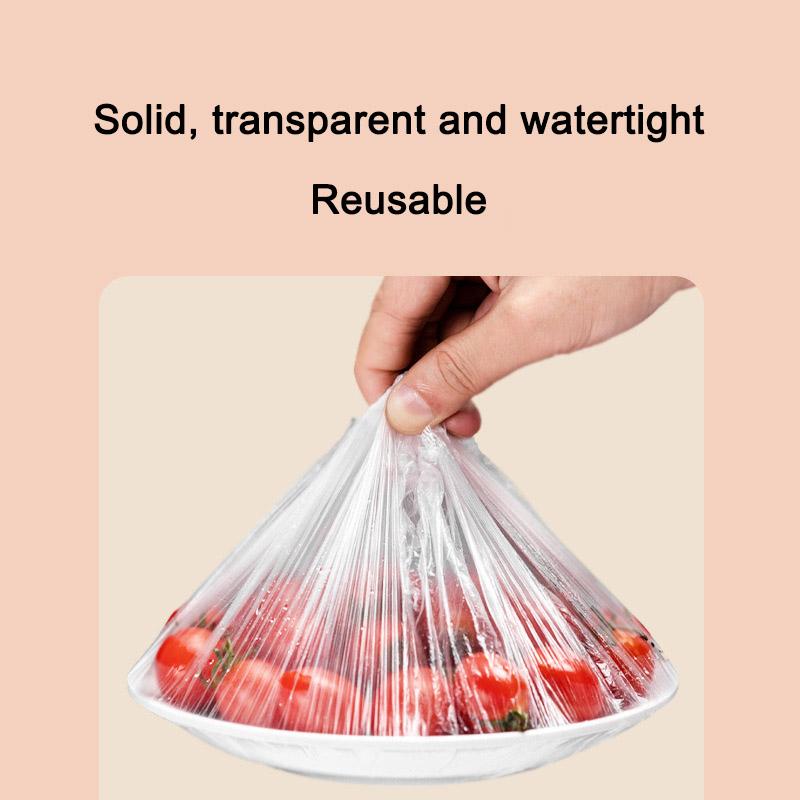 100pcs Disposable Food Cover Plastic Wrap for Fruit Bowl Cup Cap Elastic Lids Bag Home Kitchen Fresh Keeping Storage Saver