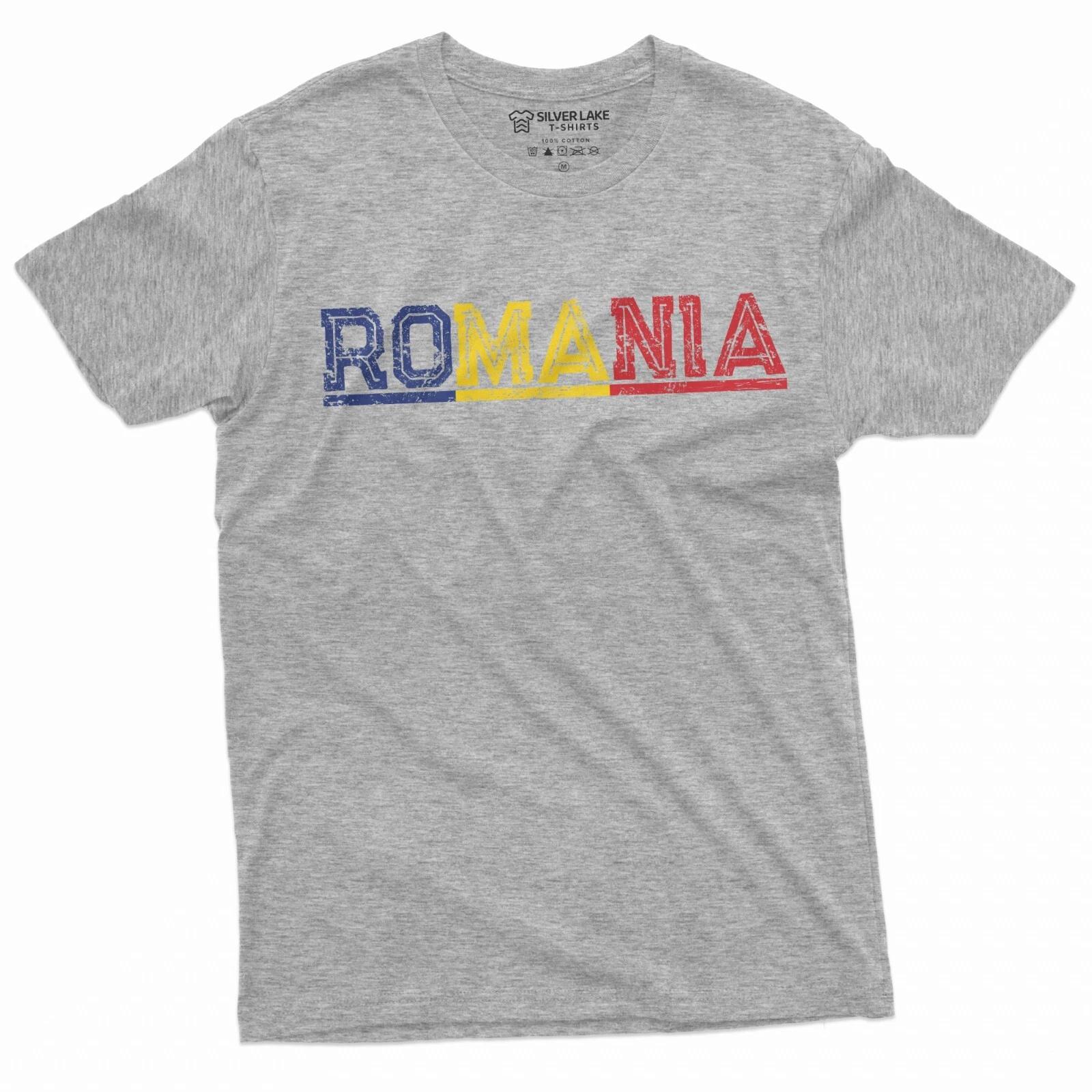 Romania T-shirt România Mens Womens Tee Shirt Romania Flag Coat of Arms Tee M