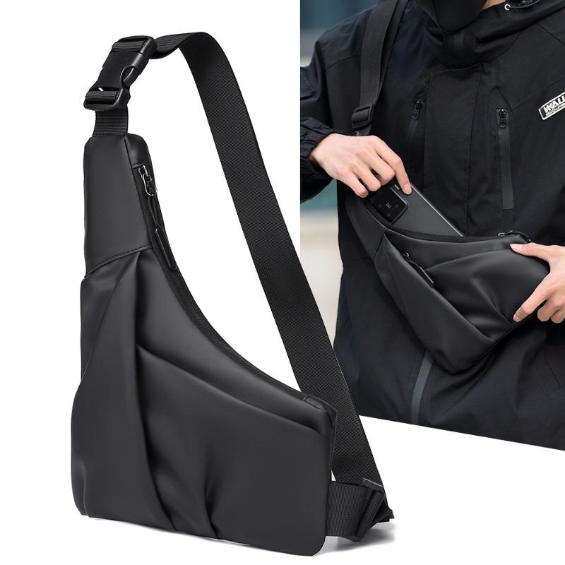 New Casual Men's Breast Bag Large Capacity Trend Cycling Messenger Bag Fashionable Shoulder Bag