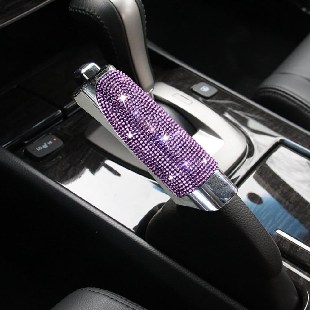 Bling Crystal Car Handbrake Cover Anti-slip Easy to Install Diamond Handbrake Grip Cover Car Handbrake Protective Cover