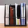 Modern   4-Compartment Desktop Display Rack Magazine File Document Metal  (Black)