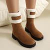 Women's Snow Boots, Comfortable and Warm In Autumn and Winter, Thick Heel Low Heel Large Size Plush Short Boots