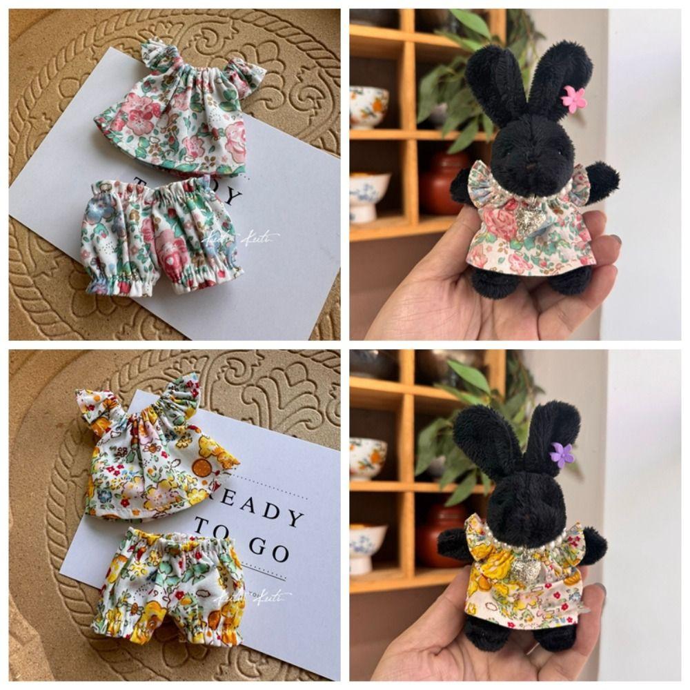 

Multicolor Plush Dolls Cartoon Skirt Flower Pattern Cotton Dolls Floral Dress Doll Accessories