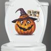 1PC Halloween Pumpkin Witch Hat Toilet Cover Stickers Horror Self-Adhesive Home Decoration PVC Stickers Restroom Decor