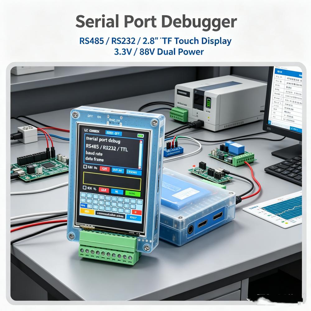 Dc 1v Rs181/rs111/ttl Serial Port Debugger Tester 1.8-inch Touch Tft Color Screen Communication Conversion Module Type C Port