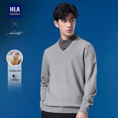 Men's Fake Two-Piece Long-Sleeve Knitted Sweater