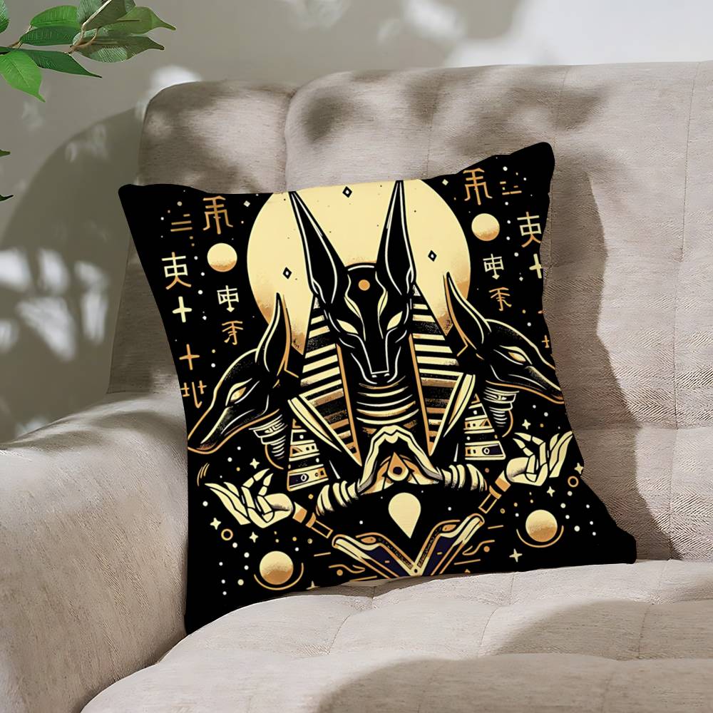 Ancient Egypt Anubis Customizable Square Pillowcases Stylish And Soft Perfect For Beds Cars And Sofas