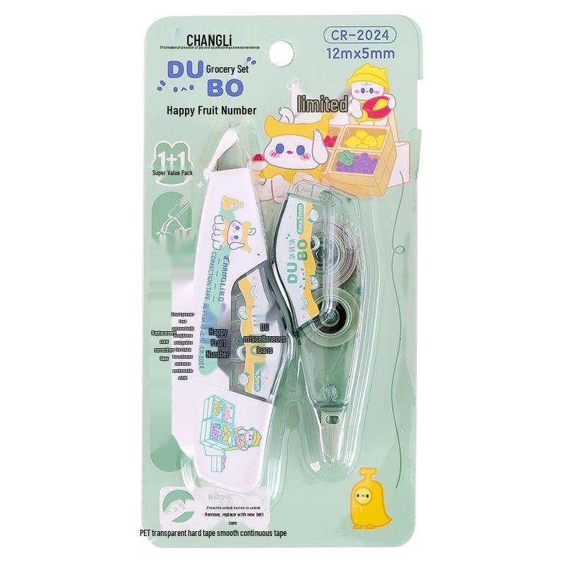 Cartoon Portable Correction Tape with Replaceable Core – Ideal for Students, Smooth Application