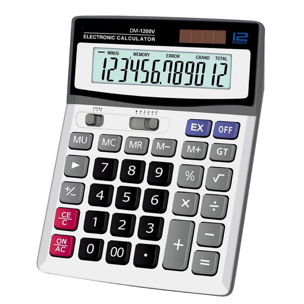 Solar-Powered 12-Digit Desktop Financial Calculator