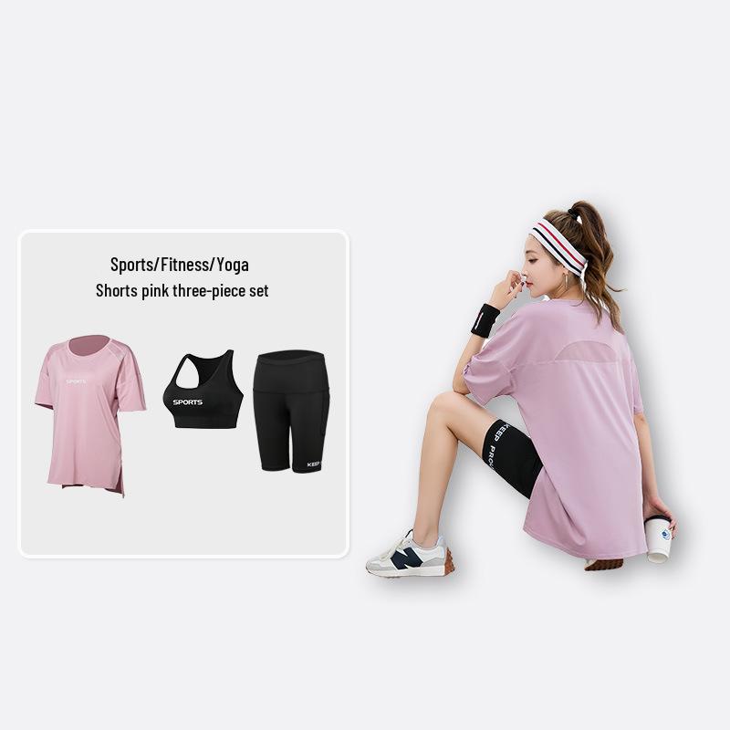 Plus Size Women's Breathable Yoga Fitness Suit - Summer Gym & Running, Slimming & Tummy Control