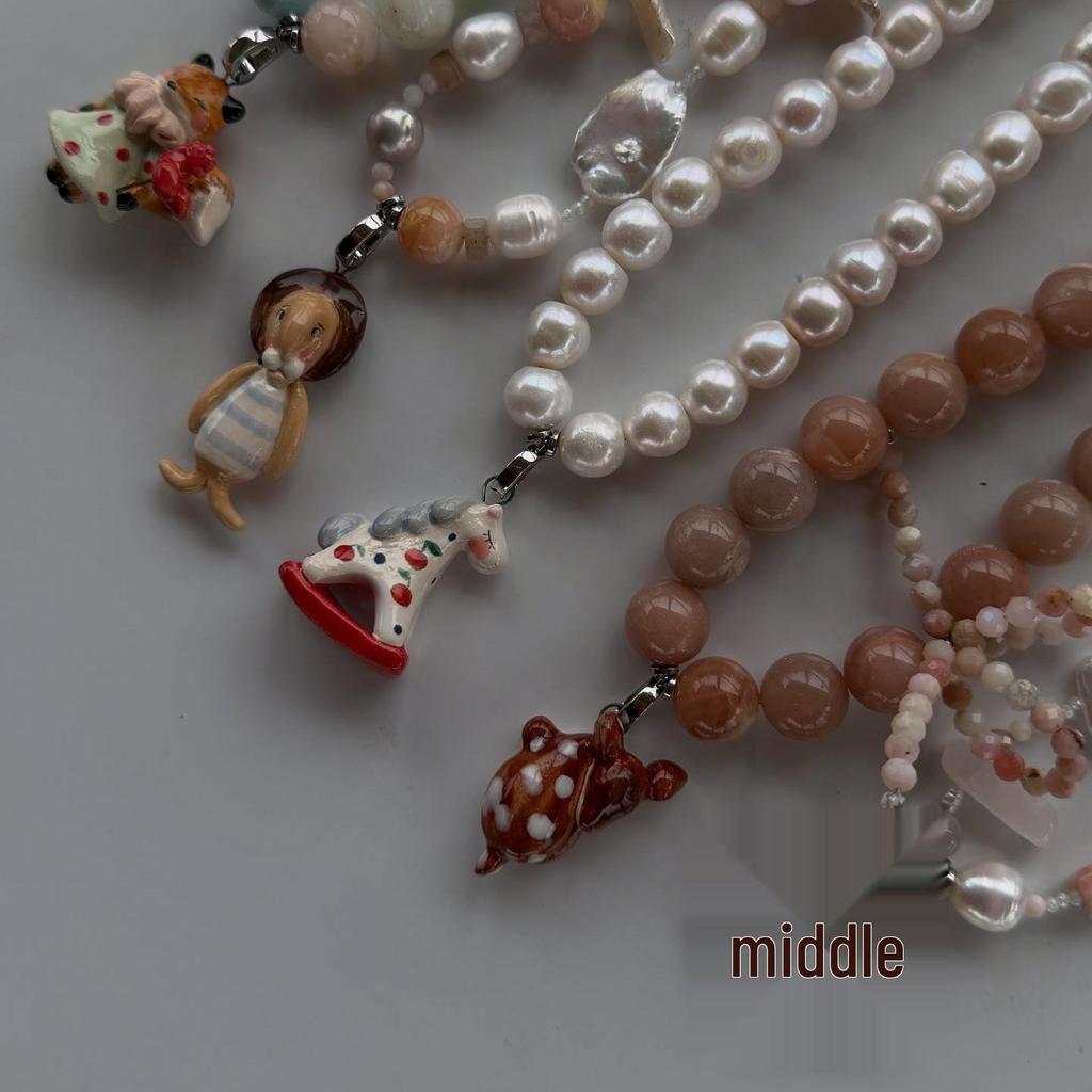 Europe's Hot-Selling Cute Pendant DIY Necklace: Little Fox, Rocking Horse, Mushroom, Swan, Rabbit, Rooster