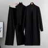 Outono e inverno feminino plus size temperamento preguiçoso tricô terno sem mangas colete suéter cardigan calça terno