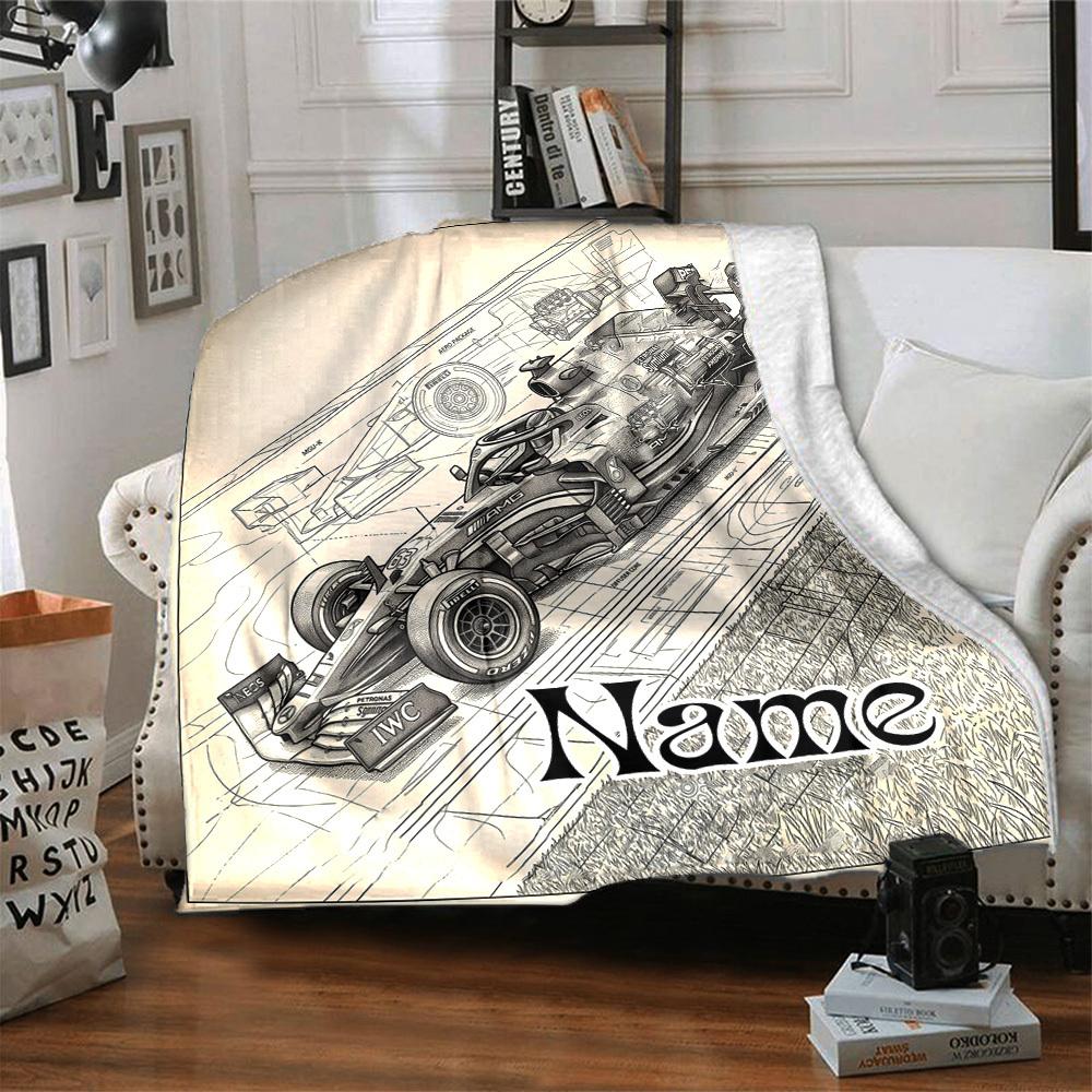 Racing Car Home Customize Your Name Home Blanketss Comfortable Soft Lightweight Multiseason Customize Your Name Home Blankets For Picnics Sofas