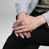 Gothic Punk Men's Ring Oversized Stainless Steel Cross Signet Ring Hip Hop Streetwear Statement Jewelry Bold Gothic Ring for Him