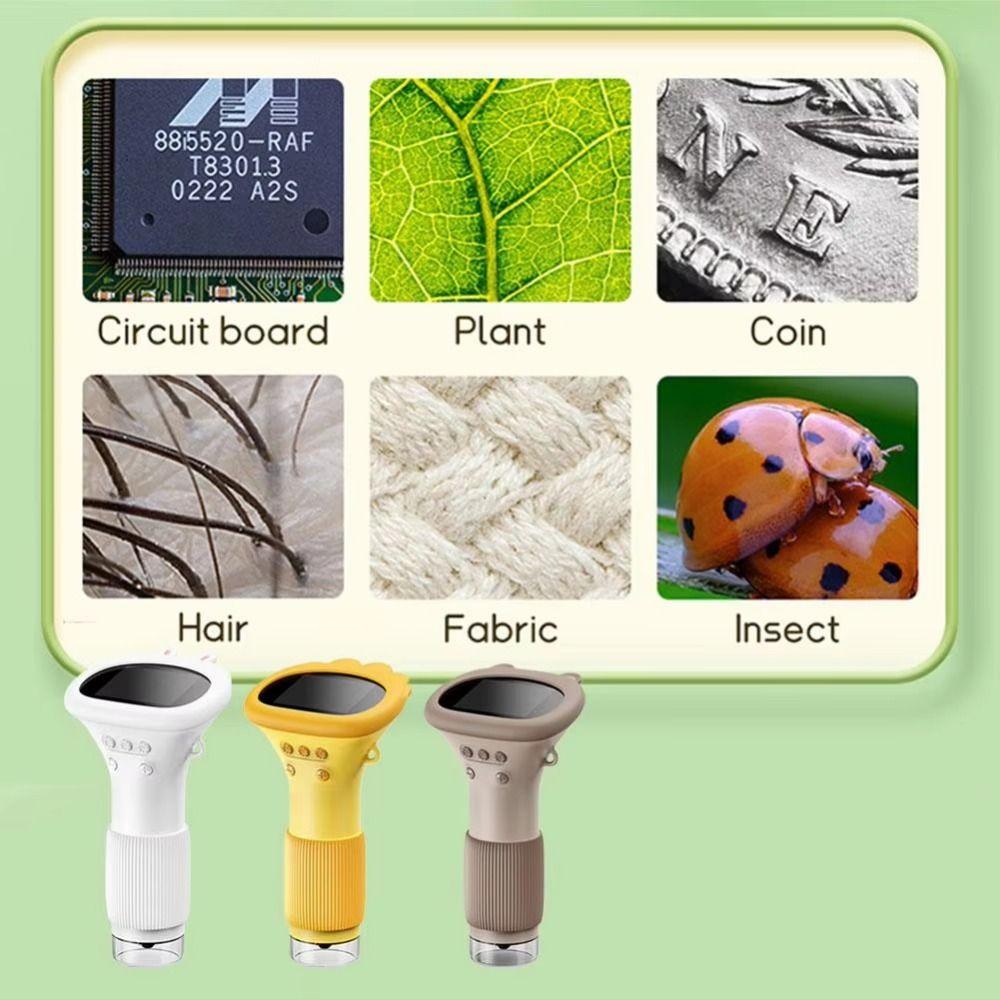 Portable Handheld Digital Microscope 2 Inch IPS Screen Kids Microscope Insect Magnifier