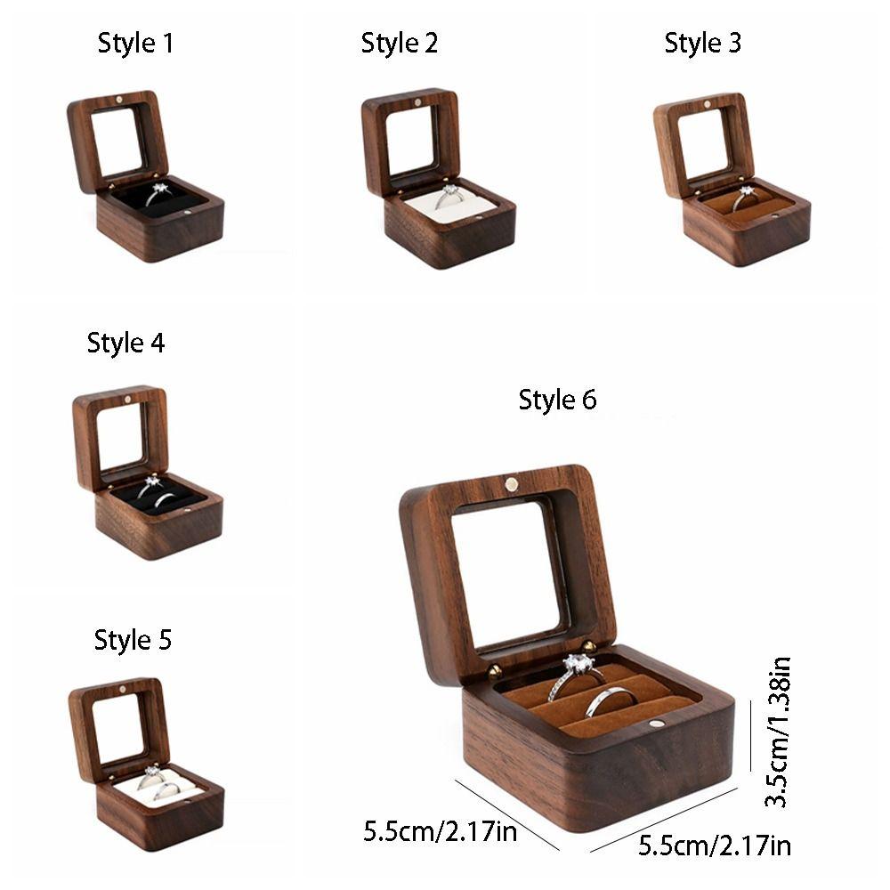 Wooden Earring Display Box Window Open Ring Display Box Jewelry Storage Box  Wedding Propose