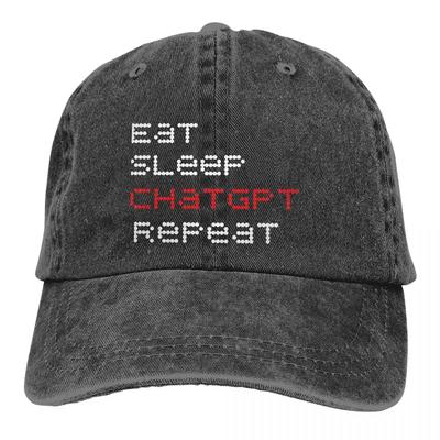 Eat Sleep ChatGPT Repeat Baseballkappe Herren Cowboyhüte Damen Visier Schutz Snapback ChatGPT Kappen