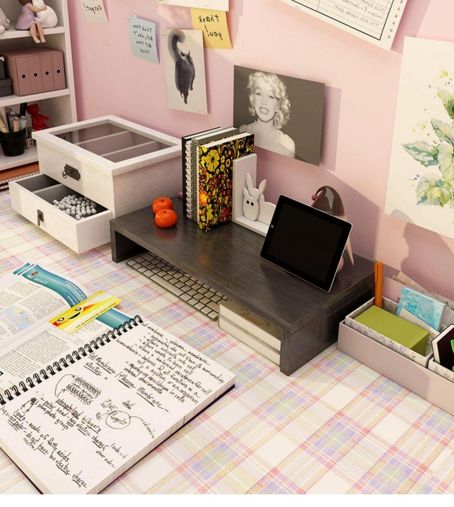 Wooden Laptop & Monitor Riser Stand for Desktops