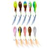 Metal Blade Fishing Lures 360 Degree Rotating Spinner Spoon Hard Bait Reflective Feather Tail for Saltwater Freshwater
