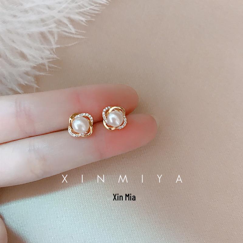 High-End 925 Sterling Silver Pearl Zirconia Earrings for Women - Cool Forest Style