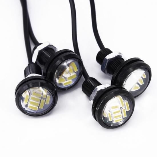 4x 12V 15W White LED Car Auto-DRL-Daytime Running Lights Backup Lam
