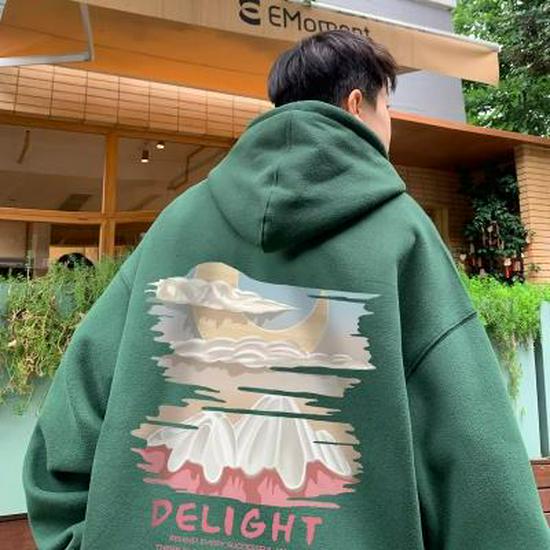 

Мужская толстовка свободного покроя с принтом в стиле ретро Apricot - модная свободная толстовка на весну/осень для пар 5XL