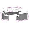 8-teiliges Gartensofa-Set mit Kissen Schwarzes Poly-Rattan