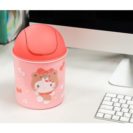 Lilpang Sanrio Characters Swing Round Trash Can Hello Kitty 1.4L, a Popular Character In Korea