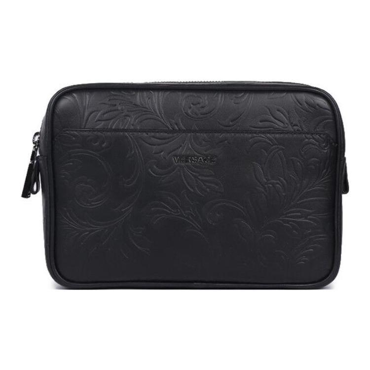 New FANSIZHE Leather Fanny Pack, Crossbody Bag Men's Black DFB8075-DPBA4-D41E