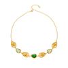 Elegant Multi-Faceted Glass Stone Clavicle Necklace - Transparent Water Drop Design, Light Luxury Style, Stainless Steel