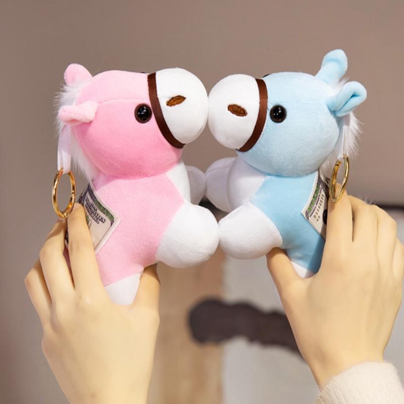 Söta plyschdjur Ponny Mjuk docka Nyckelring Hänge Ryggsäck Hängande Dekorationer Gåvor