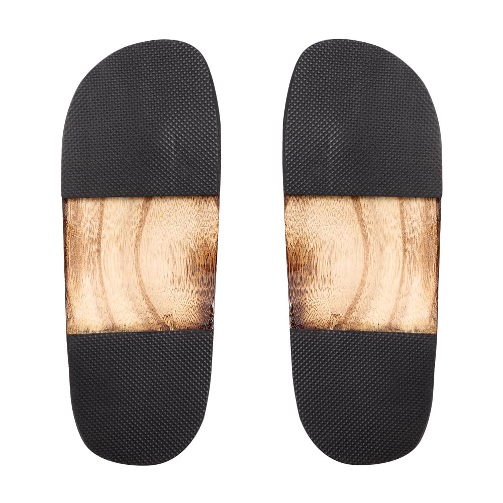 LONTG Yukata Geta Burnt Paulownia Wood with Summer Sandals for Girls and Japanese Pattern Slippers with Thick Comfortable and Comfortable for Everyday