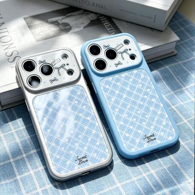 Ins Girl Plaid for Apple 16Pro Creative iPhone15/17 Niche 17ProMax Phone Case for Women