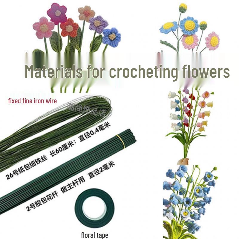 Green Iron Wire for Flower Stems and Crafts: Fine Leaf Vein Rods for DIY Paper Flowers and Stockings.