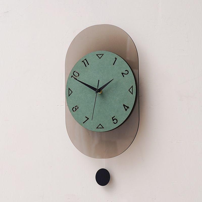 

Modern Wall Clock Pendulum Wall Watch Nordic Interior Luxury Aesthetic Clocks Minimalist Elegant Silent Living Room Watches зелений