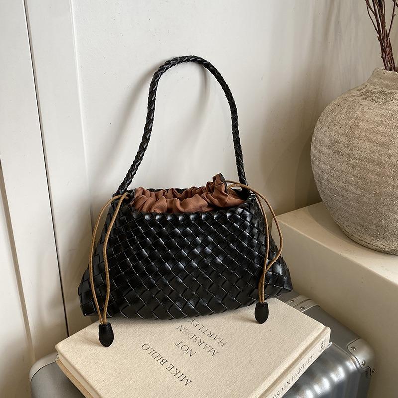 Borsa a tracolla coreana vera tessuta a mano da donna, nuova, versatile, portatile, a spalla, con lettere, borsa a mano, borsa da donna