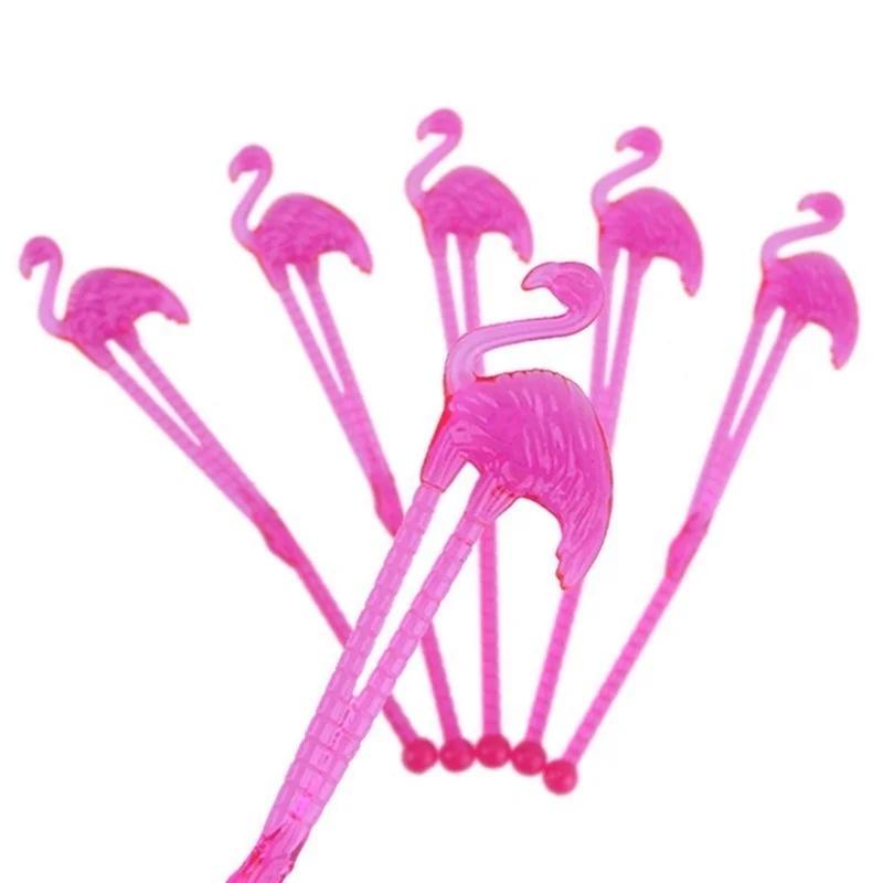 10 Pcs/PACK Flamingo Art Cocktail Swizzle Sticks Drink Stirrer Coffee Muddler Puddler Coffee Scoop