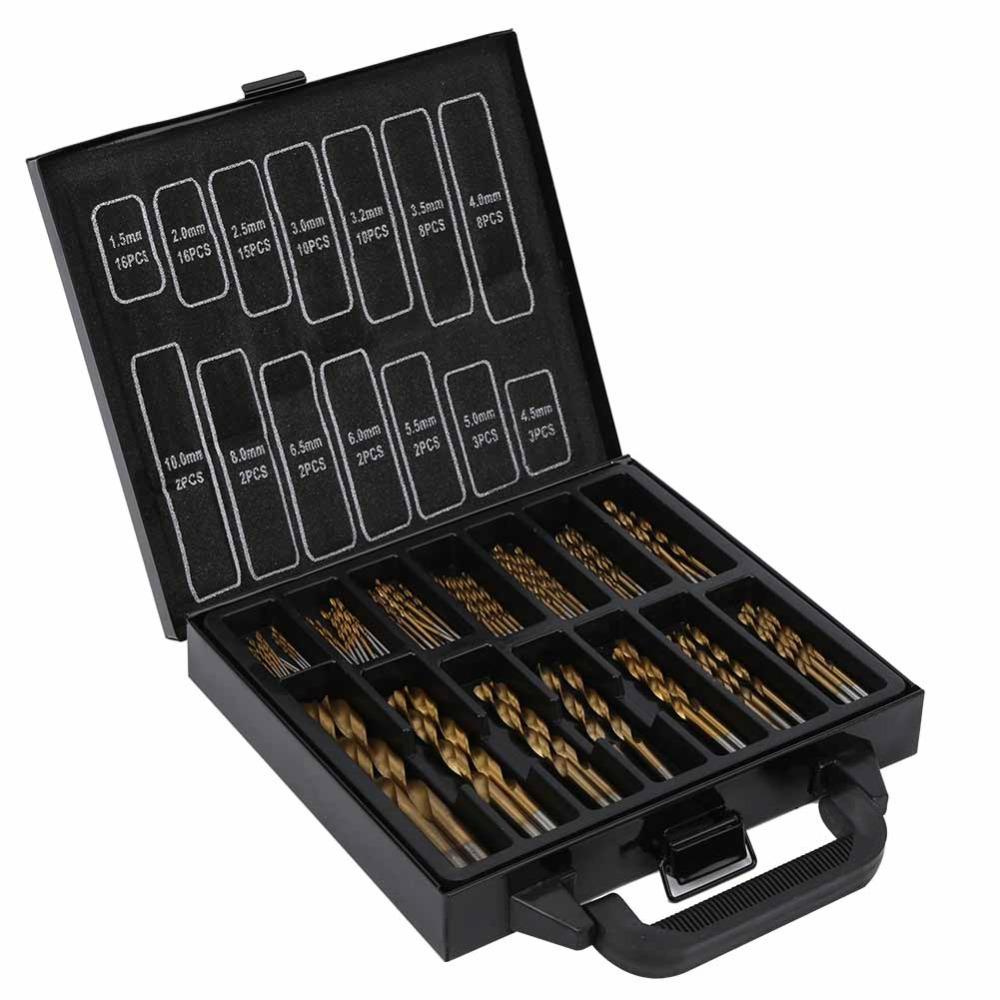 99pcs Round Shank High Speed Steel Drill Bits HighSpeed Steel Jobber Drill Bits Hardened Metal