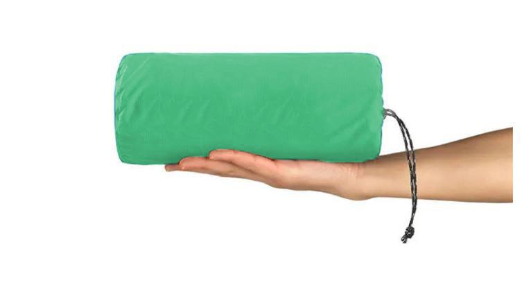 Foldable double inflatable mattress, tourist sleeping mat with pillow
