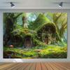 2D plane 1 fantasy forest background fairy tale house - Magic House suitable for birthday parties and weddings