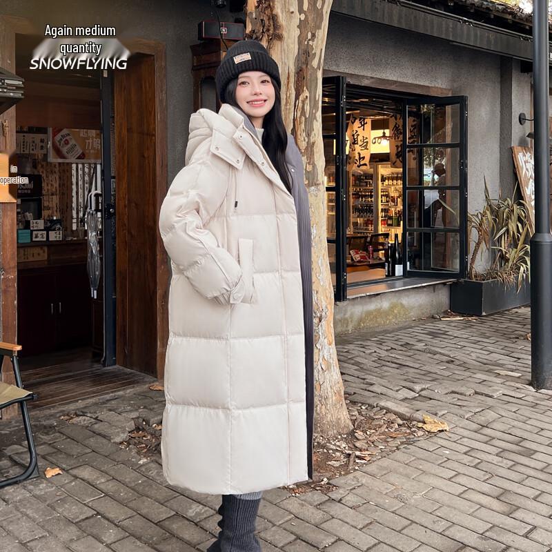 Xue Zhong Fei Women's Mid-Length Hooded Down Jacket