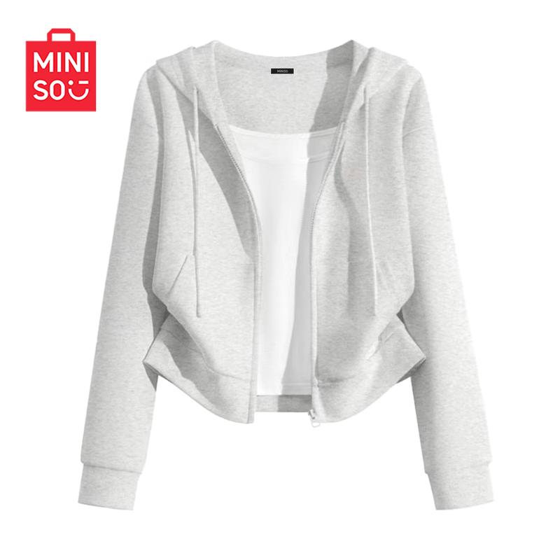 MINISO Women s Short Hooded Open-Front Sweatshirt L 2590₽