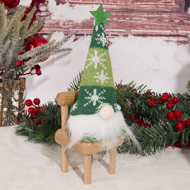 

Christmas Luminous No-Face Doll Ornaments: Knitted Forest Man with Lights