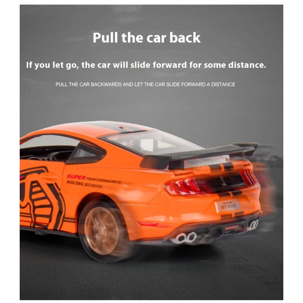 With Display Base 1/32 Alloy Die-cast Mustang Automobile GT500 Car Model Simulation Sound and Light Children's Toy Car Boy Gift Christmas Gift