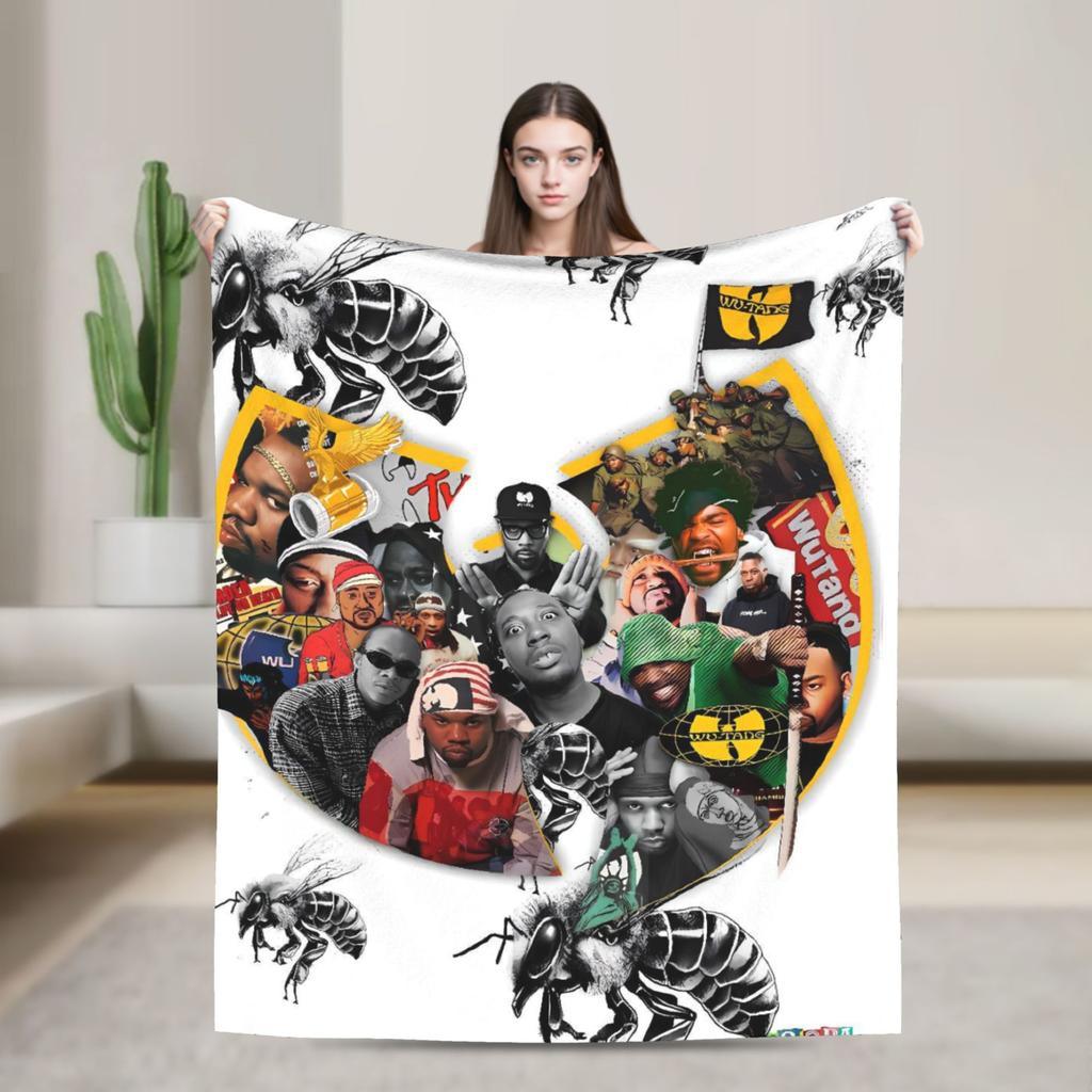 Warm Blanket Decorative Annees 90 Bee Wu Clan T-tangs Throw Blanket  Flannel Bedspread For Living Room Graphic Sofa Bed Cover