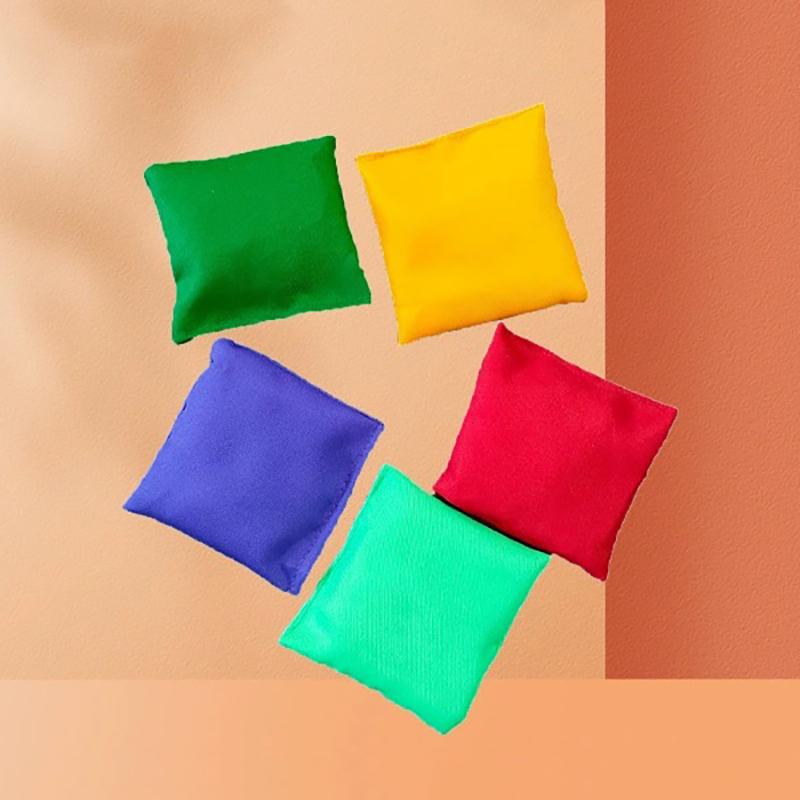 5Pcs Sandbag Game Toss Tossing Kids Outdoor Cornhole Beanbags Toy Gamesprops Beanbag Hole Hand Toys Sports Family Sand