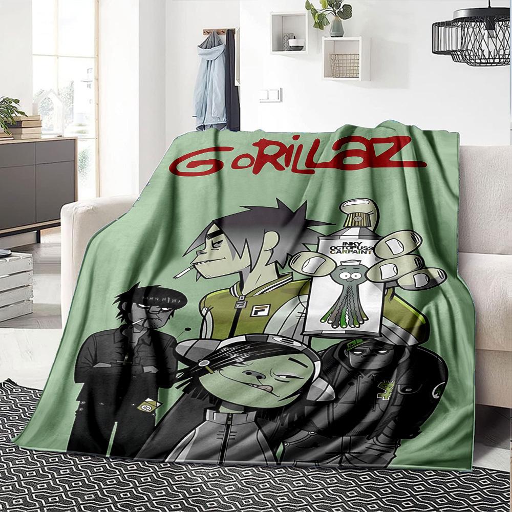 1pc Gorillaz Ink Throw Blanket Soft Flannel, Cozy All Season Polyester Perfect for Home, Office
