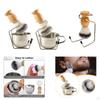Men Shaving Brush Shave Cup with Stand 3 In 1 Kit Accessories Portable for Dad, Husband Stainless